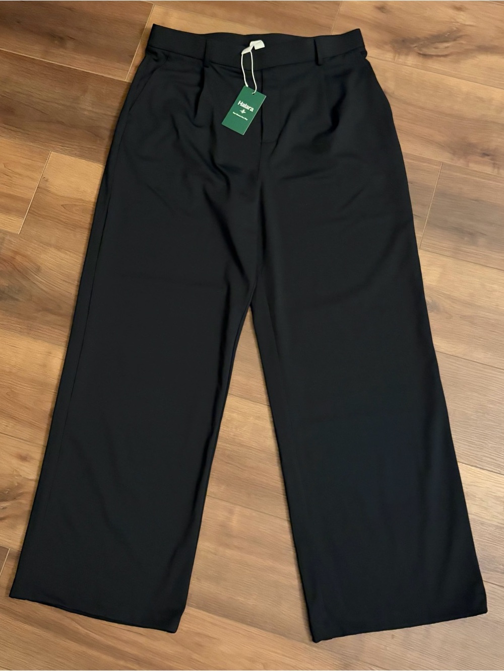 Halara Black Wide Leg Pleated Business Casual Dress Pants Womens XL Tall NWT